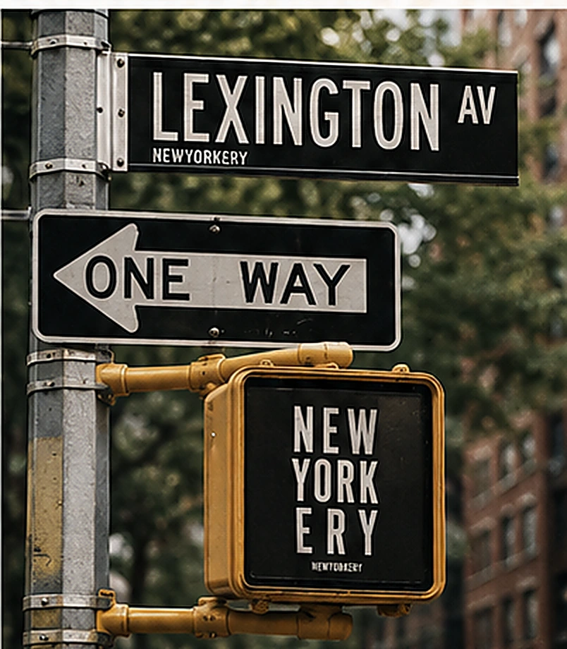 NEWYORKERY street language: Transit · Lexington Av